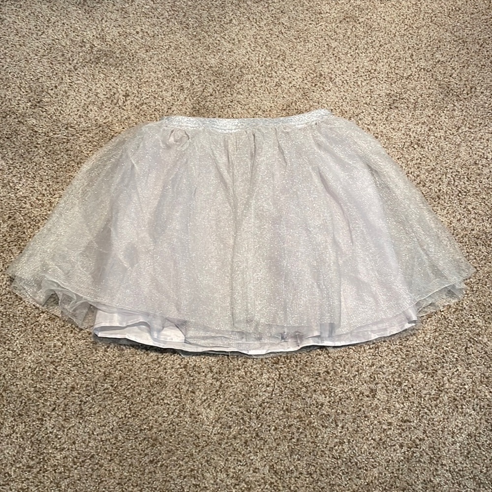 Crazy 8 girls silver tulle skirt